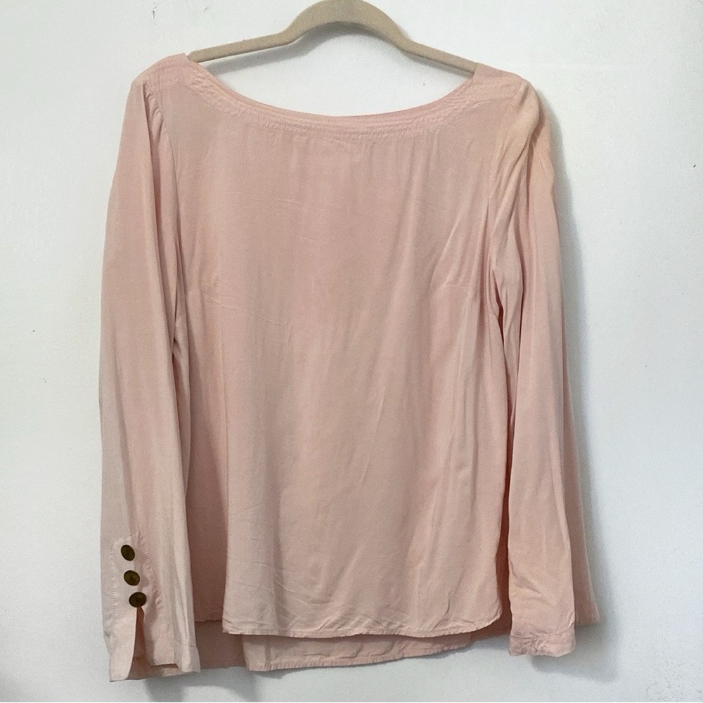 Anthropologie Maeve pink flow sleeve top